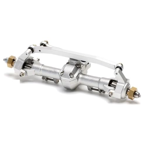 MGHGFYTAS RC Achse Set Kompatibel Mit Axial Für SCX24 90081 C10 B-17 1967 Für Wrangler 1/24 RC-Auto, Aluminiumlegierung, Komplettausgabe, Vorder- Hinterachsen-Set(Silver,Front) von MGHGFYTAS