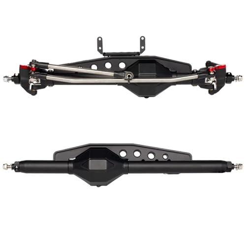 MGHGFYTAS RC Achse Set Kompatibel Mit Axial Für Spawn RR10 Für Bomber 90018 SMT10 Für Capra Für Buggy 1/10 RC Crawler Aluminiumlegierung Vorder- Und Hinterachsensatz(Black,Front and Rear) von MGHGFYTAS