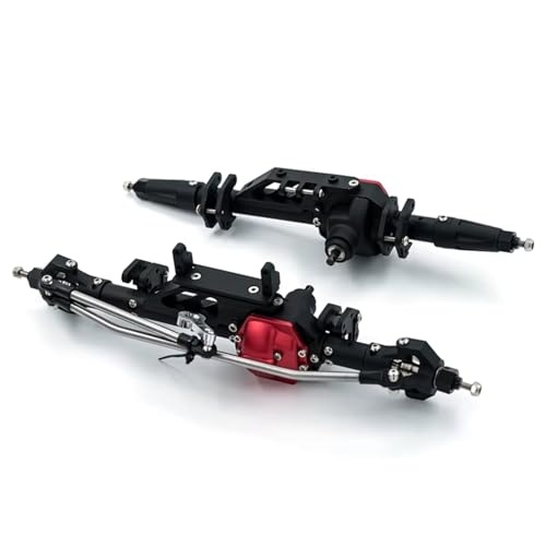 MGHGFYTAS RC Achse Set Kompatibel Mit Axial Für Wraith 90018 90020 90045 RR10 90048 90053 1/10 RC Crawler Car Upgrade-Teil Heavy Duty Metall Vorder- Und Hinterachsen(Black,Front and Rear) von MGHGFYTAS