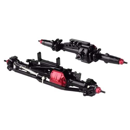 MGHGFYTAS RC Achse Set Kompatibel Mit Axial Für Wraith 90018 90020 90045 RR10 90048 90053 1:10 RC Für Rock Crawler Komplettmetall RC-Auto Vorder- Und Hinterachse(Black,Front and Rear) von MGHGFYTAS