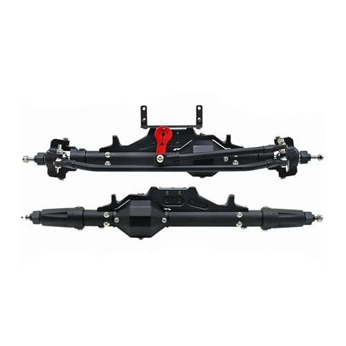 MGHGFYTAS RC Achse Set Kompatibel Mit Axial Für Wraith 90018 RR10 Für Capra 1.9 Für UTB 1/10 RC Crawler, Komplette Vorder- Und Hinterachse Mit Spurstange, Servohalterung(Black,Front and Rear) von MGHGFYTAS
