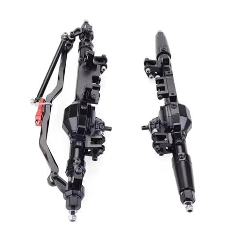 MGHGFYTAS RC Achse Set Kompatibel Mit Axial Für Wraith Für Rock Für Racer 90018 90045 RR10 90048 90053 1/10 RC Crawler Komplette Aluminiumlegierung Vorder- Und Hinterachse(Black) von MGHGFYTAS