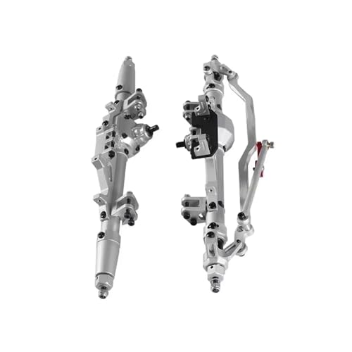 MGHGFYTAS RC Achse Set Kompatibel Mit Axial Für Wraith Für Rock Für Racer 90018 90045 RR10 90048 90053 1/10 RC Crawler Komplette Aluminiumlegierung Vorder- Und Hinterachse(Silver) von MGHGFYTAS