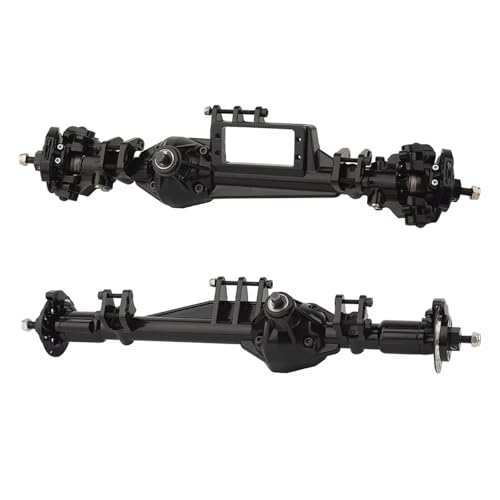 MGHGFYTAS RC Achse Set Kompatibel Mit Axial RBX10 Für Ryft 1/10 RC Cralwer Upgrades Aus Aluminiumlegierung, Vorder- Und Hinterachse, Montagesatz, Zubehör(Black,Front and Rear) von MGHGFYTAS