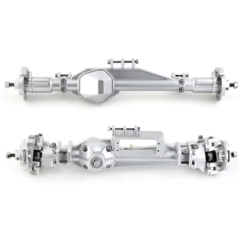 MGHGFYTAS RC Achse Set Kompatibel Mit Axial RBX10 Für Ryft 1/10 RC Crawler Auto Upgrade Teile Zubehör Metall Komplette Vorder- Und Hinterachse(Silver,Front and Rear) von MGHGFYTAS