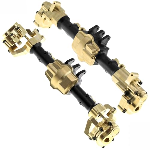 MGHGFYTAS RC Achse Set Kompatibel Mit CROSSRC Emo X Emo X2 1/8 RC Truck Modifikation Upgrade Teile Metall Vorderachse Hinterachse Gehäuse Achse Abdeckung Lenkung Tasse(Black) von MGHGFYTAS