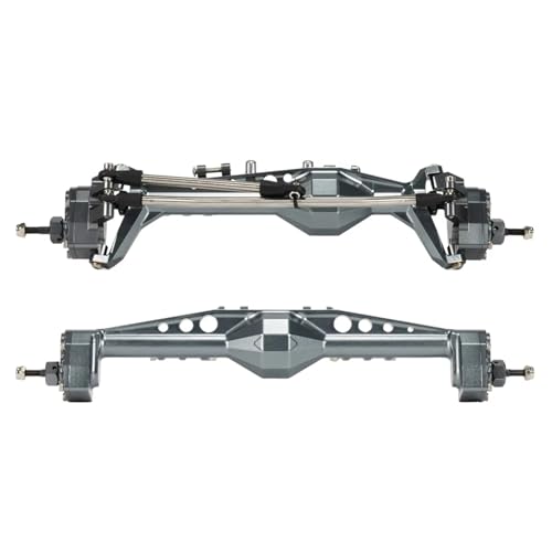 MGHGFYTAS RC Achse Set Kompatibel Mit Capra 1/10 RC Crawler Aluminium Offset Portal Achse Mit Konstantgeschwindigkeit Driveshift Einstellbare Obere Link Halterung(Gray,Front and Rear) von MGHGFYTAS