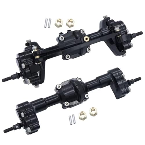 MGHGFYTAS RC Achse Set Kompatibel Mit FMS Für FCX18 Für FCX24 1/24 RC-Autoteil, 2-teiliges Aluminiumlegierung-Vorder-/Hinterachse-RC-Upgrade-Teile(Black) von MGHGFYTAS