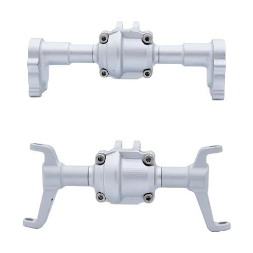 MGHGFYTAS RC Achse Set Kompatibel Mit FMS Für FCX18 Für FCX24 1/24 RC-Autoteilzubehör, CNC-gefräste Vorder- Und Hinterachsgehäuse Aus Aluminiumlegierung(Silver) von MGHGFYTAS