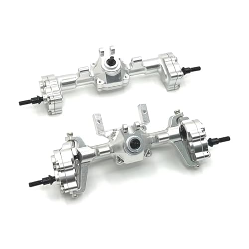 MGHGFYTAS RC Achse Set Kompatibel Mit FMS Für FCX24 1/24 RC-Auto-Upgrade-Teile Zubehör Metallportalachse Komplette Vorder- Und Hinterachse(Silver,Front and Rear) von MGHGFYTAS