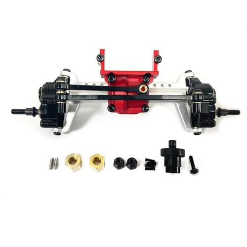 MGHGFYTAS RC Achse Set Kompatibel Mit FMS Für FCX24 1/24 RC-Autoteilzubehör, 1 Stück, Aluminiumlegierung, Bessere Stabilität, Vorderachse(Silver) von MGHGFYTAS