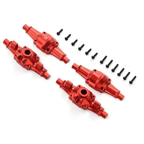 MGHGFYTAS RC Achse Set Kompatibel Mit FMS Für FCX24 1/24 RC Crawler-Teile, CNC-bearbeitete Aluminiumlegierung, RC-Vorder- Und Hinterachsgehäuse(Red) von MGHGFYTAS