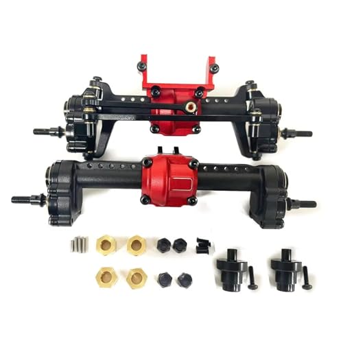 MGHGFYTAS RC Achse Set Kompatibel Mit FMS Für FCX24 1/24 RC Crawler Upgrade-Teil RC-Autozubehör Vorne Hinten Portalachsenbaugruppe(Black) von MGHGFYTAS