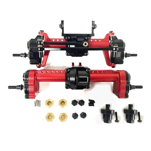 MGHGFYTAS RC Achse Set Kompatibel Mit FMS Für FCX24 1/24 RC Crawler Upgrade-Teil RC-Autozubehör Vorne Hinten Portalachsenbaugruppe(Red) von MGHGFYTAS