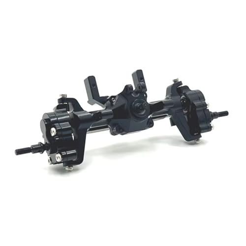 MGHGFYTAS RC Achse Set Kompatibel Mit FMS Für FCX24 Für Xiaoqi Für Crusher 1/24 RC-Autoteile, Upgrade-Metall-Vorder-Hinter-Portalbrücken-Achsdifferentialbaugruppe(Black,Front) von MGHGFYTAS
