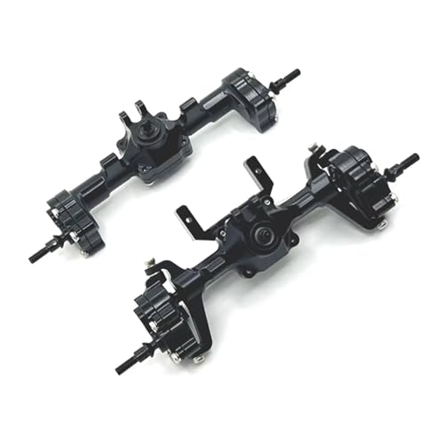 MGHGFYTAS RC Achse Set Kompatibel Mit FMS Für FCX24 Für Xiaoqi Für Crusher 1/24 RC-Autoteile, Upgrade-Metall-Vorder-Hinter-Portalbrücken-Achsdifferentialbaugruppe(Black,Front and Rear) von MGHGFYTAS