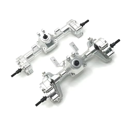 MGHGFYTAS RC Achse Set Kompatibel Mit FMS Für FCX24 Für Xiaoqi Für Crusher 1/24 RC-Modelle Portalachsen-Upgrade-Kit Aluminium-Vorder- Und Hinterachsenbaugruppe(Silver,Front and Rear) von MGHGFYTAS