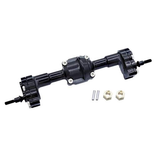 MGHGFYTAS RC Achse Set Kompatibel Mit FMS K5 Für FCX24 Für Power Für Wagon 1/24 RC Crawler Car Upgrade-Teile Aluminiumlegierung Komplette Vorder- Und Hinterachse(Black,Rear) von MGHGFYTAS