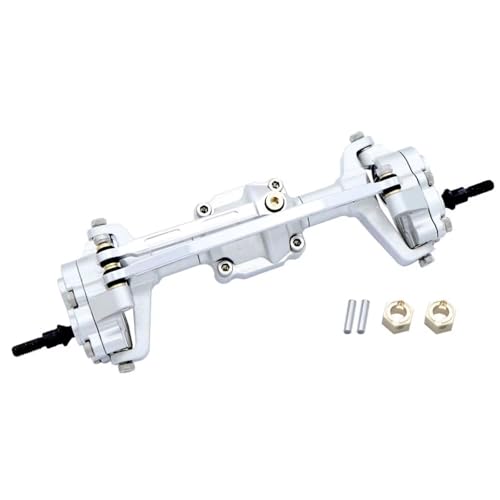 MGHGFYTAS RC Achse Set Kompatibel Mit FMS K5 Für FCX24 Für Power Für Wagon 1/24 RC Crawler Car Upgrade-Teile Aluminiumlegierung Komplette Vorder- Und Hinterachse(Silver,Front) von MGHGFYTAS