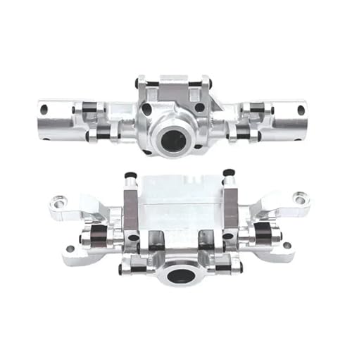 MGHGFYTAS RC Achse Set Kompatibel Mit HBToys ZP1001 ZP1002 ZP1003 ZP1004 1/10 RC-Auto-Ersatzteilen, 2-teilige Vorder- Und Hinterachsbrückenschalen(Silver,Front and Rear) von MGHGFYTAS