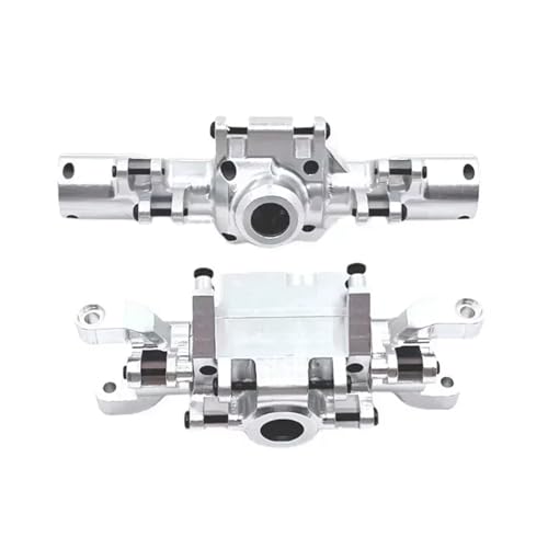 MGHGFYTAS RC Achse Set Kompatibel Mit HBToys ZP1001 ZP1002 ZP1003 ZP1004 1/10 RC-Auto-Ersatzteilzubehör, 2-teilige Vorder- Und Hinterachsbrückenschale(Silver,Front and Rear) von MGHGFYTAS