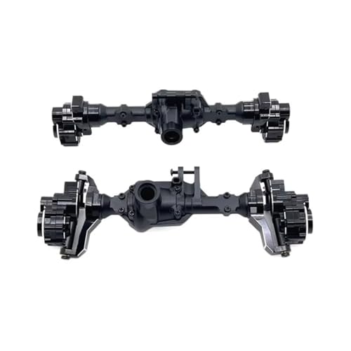 MGHGFYTAS RC Achse Set Kompatibel Mit HuangBo R1001 R1002 R1003 1/10 RC-Autoteilen, Metall-Upgrade, Vorder- Und Hinterachsgehäuse, Zubehör(Black,Front and Rear) von MGHGFYTAS