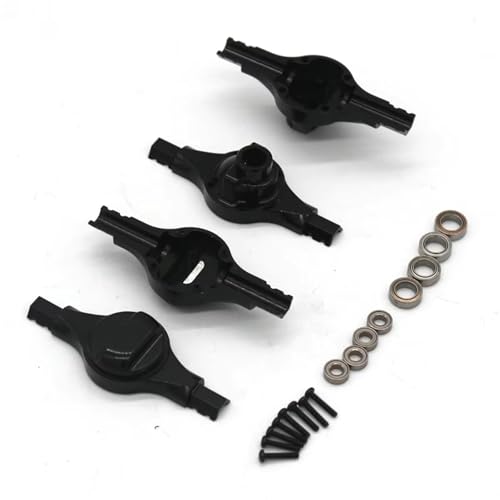 MGHGFYTAS RC Achse Set Kompatibel Mit Jimny Für Smart Für Suzuki 1/16 RC-Auto, Metall-Upgrade-Zubehör, Vorder- Und Hinterachsgehäuse Mit Lager(Black) von MGHGFYTAS