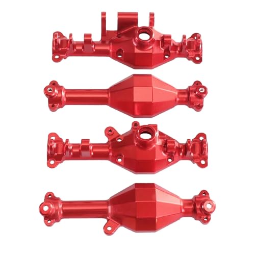 MGHGFYTAS RC Achse Set Kompatibel Mit MJX Für Hyper GO H12Y H12Y + Fernbedienung Auto Ersatzteile Metall Vorderachse Shell Und Hinterachse Gehäuse(Red,Front and Rear) von MGHGFYTAS