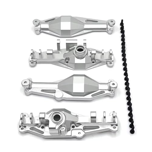 MGHGFYTAS RC Achse Set Kompatibel Mit MJX Für Hyper Go H12Y H12Y+ 1/12 RC Crawler Car Upgrade-Teile, Aluminiumlegierung, Vorder- Und Hinterachse, Gehäusezubehör(Silver,Front and Rear) von MGHGFYTAS