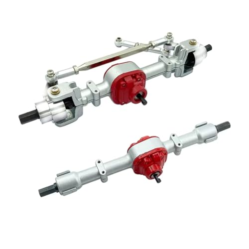 MGHGFYTAS RC Achse Set Kompatibel Mit MN D90 D91 D96 99S FJ45 1/12 RC-Auto-Upgrade-Teile Zubehör Metallgetriebe Vorne Hinten Brückenachsensatz(Silver) von MGHGFYTAS