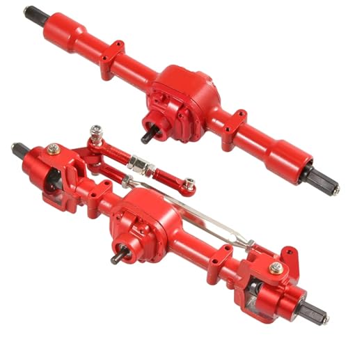 MGHGFYTAS RC Achse Set Kompatibel Mit MN D90 D91 D96 D99S MN90 MN99 Für MN99S FJ45 Für Defender 1/12 RC-Auto-Upgrade-Teile, Metallgetriebe, Vorder- Und Hinterachsensatz(Red) von MGHGFYTAS
