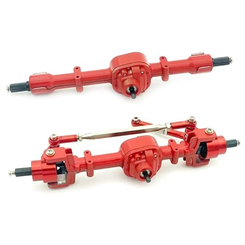 MGHGFYTAS RC Achse Set Kompatibel Mit MN D90 D96 Für MN98 Für MN99S MN45 1/12 RC-Auto-Upgrades Teile Metallzubehör Für Vorder- Und Hinterachse(Red) von MGHGFYTAS