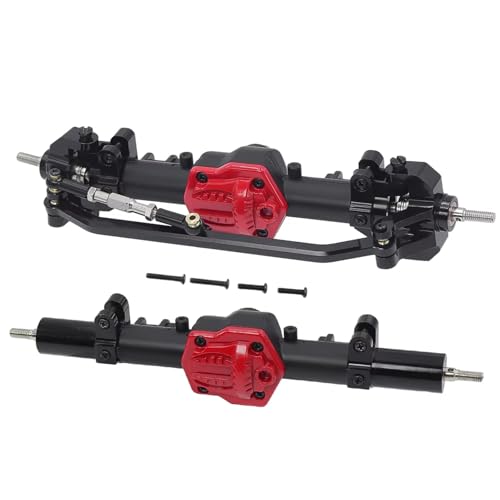MGHGFYTAS RC Achse Set Kompatibel Mit MN128 G500 MN86K MN86KS MN86S 1/12 RC Crawler Car Upgrade Komplettes Vorderes Hinteres Differential Gerade Achse Mit Diff Gear(Black,Front and Rear) von MGHGFYTAS