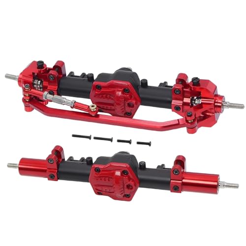 MGHGFYTAS RC Achse Set Kompatibel Mit MN128 G500 MN86K MN86KS MN86S 1/12 RC Crawler Car Upgrade Komplettes Vorderes Hinteres Differential Gerade Achse Mit Diff Gear(Black red,Front and Rear) von MGHGFYTAS
