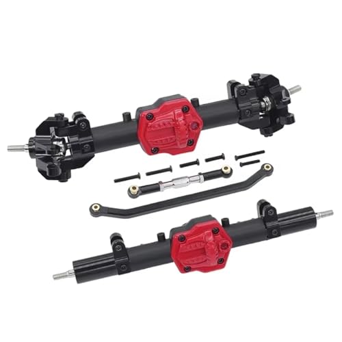 MGHGFYTAS RC Achse Set Kompatibel Mit MN128 G500 MN86KS MN86S 1/12 RC Crawler Auto Upgrade Vorderachse Hinterachsdifferential Mit Differentialgetriebe(Black,Front and Rear) von MGHGFYTAS