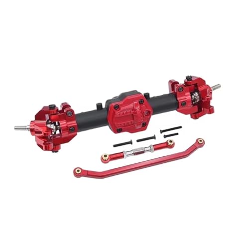 MGHGFYTAS RC Achse Set Kompatibel Mit MN128 G500 MN86KS MN86S 1/12 RC Crawler Auto Upgrade Vorderachse Hinterachsdifferential Mit Differentialgetriebe(Black red,Front) von MGHGFYTAS