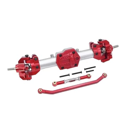 MGHGFYTAS RC Achse Set Kompatibel Mit MN128 G500 MN86KS MN86S 1/12 RC Crawler Auto Upgrade Vorderachse Hinterachsdifferential Mit Differentialgetriebe(Red,Front) von MGHGFYTAS