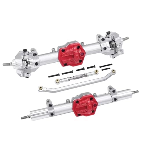 MGHGFYTAS RC Achse Set Kompatibel Mit MN128 G500 MN86KS MN86S 1/12 RC Crawler Auto Upgrade Vorderachse Hinterachsdifferential Mit Differentialgetriebe(Silver,Front and Rear) von MGHGFYTAS
