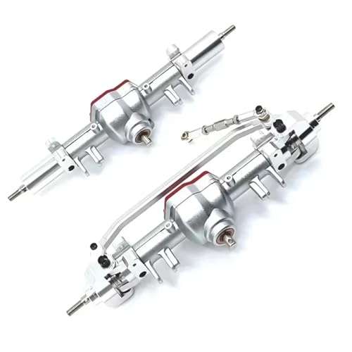 MGHGFYTAS RC Achse Set Kompatibel Mit MN128 MN86 G500 Fernbedienung Auto Ersatzteile, Metall-Upgrade, Vorder- Und Hinterachsen, Differential Montage(Silver) von MGHGFYTAS