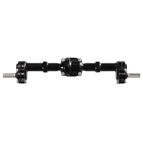 MGHGFYTAS RC Achse Set Kompatibel Mit MN82 LC79 Für MN78 98 99SV2 1/12 Fernbedienungsauto-Upgrade-Zubehör Und -Teile, Metall-Türbrücken Vorne Und Hinten(Black,Rear) von MGHGFYTAS