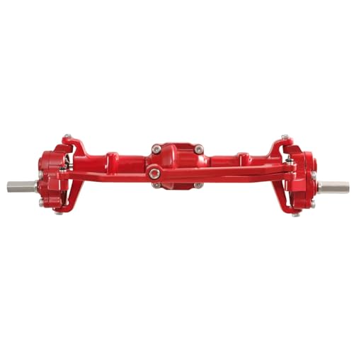 MGHGFYTAS RC Achse Set Kompatibel Mit MN82 LC79 Für MN78 98 99SV2 1/12 Fernbedienungsauto-Upgrade-Zubehör Und -Teile, Metall-Türbrücken Vorne Und Hinten(Red,Front) von MGHGFYTAS