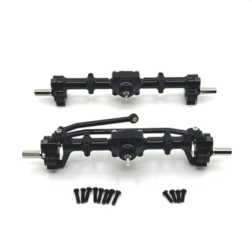 MGHGFYTAS RC Achse Set Kompatibel Mit MN82 LC79 Für MN78 D90 D91 D96 99S 1/12 RC-Auto, Upgrade-Teile Mit Hoher Bodenfreiheit, Metall-Vorder- Und Hinterportalachse(Black) von MGHGFYTAS