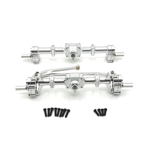 MGHGFYTAS RC Achse Set Kompatibel Mit MN82 LC79 Für MN78 D90 D91 D96 99S 1/12 RC-Auto, Upgrade-Teile Mit Hoher Bodenfreiheit, Metall-Vorder- Und Hinterportalachse(Silver) von MGHGFYTAS