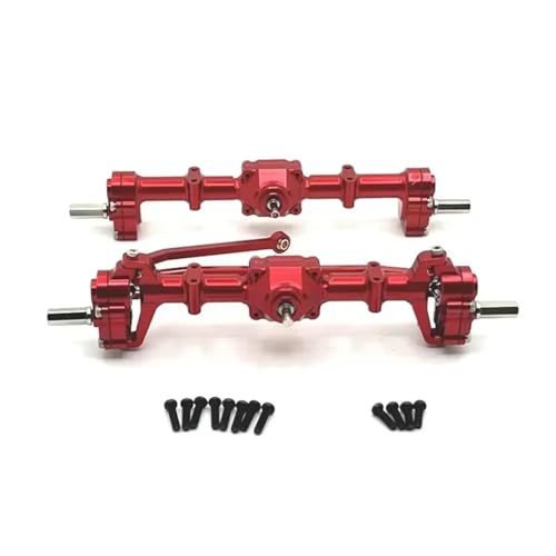 MGHGFYTAS RC Achse Set Kompatibel Mit MN82 LC79 Für MN78 D90 D91 D96 99S 1/12 RC-Auto-Upgrade-Teile, Metall-Vorder- Und Hinterportalachsen-Zubehör(Red) von MGHGFYTAS