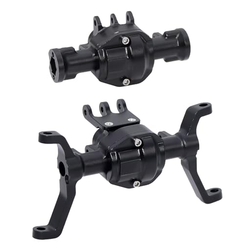MGHGFYTAS RC Achse Set Kompatibel Mit RedCat Für Ascent 18 1/18 RC Crawler Metall-Upgrade-Teil CNC-Aluminium-Portalachsengehäuse-Set Vorne Und Hinten(Black,Front and Rear) von MGHGFYTAS