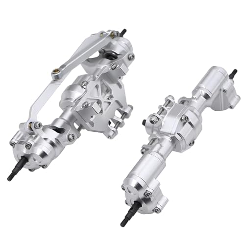 MGHGFYTAS RC Achse Set Kompatibel Mit Redcat Für Ascent-18 1/18 RC Crawler Upgrade-Teile Aluminium Vorne Hinten Portalachse Komplettachsen-Set Mit Servohalterung(Silver,Front and Rear) von MGHGFYTAS