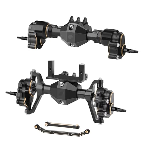 MGHGFYTAS RC Achse Set Kompatibel Mit Redcat Für Ascent-18 RC Für Rock Crawler. Messing-Portalachsen Vorne Und Hinten, Set Mit Stahlzahnrädern, Servohalterung, Lenkverbindungen von MGHGFYTAS
