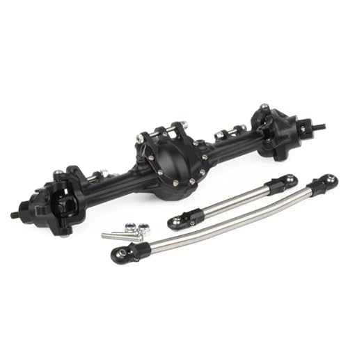 MGHGFYTAS RC Achse Set Kompatibel Mit SCX10 II Für Element Für Enduro CC01 1/10 RC Crawler, Integrierte CNC-Aluminium-Upgrade-Teile Für Die Vorder- Und Hinterachse(Black,Front) von MGHGFYTAS