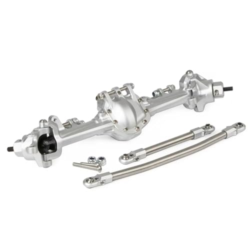 MGHGFYTAS RC Achse Set Kompatibel Mit SCX10 II Für Element Für Enduro CC01 1/10 RC Crawler, Integrierte CNC-Aluminium-Upgrade-Teile Für Die Vorder- Und Hinterachse(Silver,Front) von MGHGFYTAS