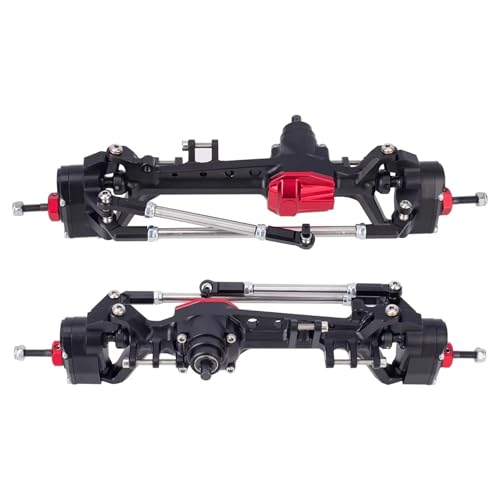 MGHGFYTAS RC Achse Set Kompatibel Mit SCX10 III AR45P 1/10 RC-Auto-Crawler CNC-Aluminiumlegierung Vorne Hinten Portalachse Upgrade-Teile(Black,Front and Rear) von MGHGFYTAS